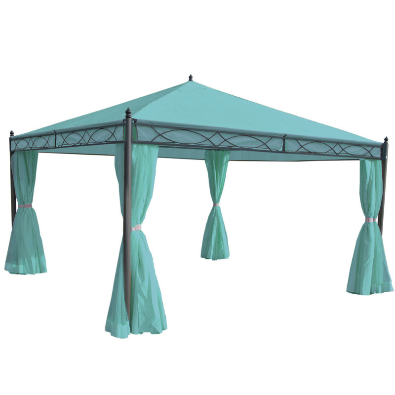 Lot de 4 côtés pour Pergola Cadiz, panneau latéral de remplacement 4x4m, polyester - turquoise