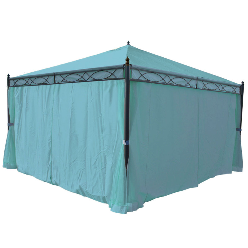 Lot de 4 côtés pour Pergola Cadiz, panneau latéral de remplacement 4x4m, polyester - turquoise