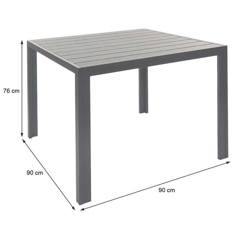 Ensemble de jardin groupe de sièges pour balcon/salon, 90x90cm - gris