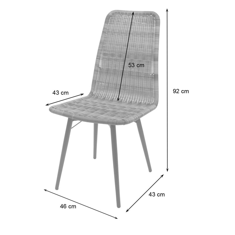 Ensemble de jardin groupe de sièges pour balcon/salon, 90x90cm - gris