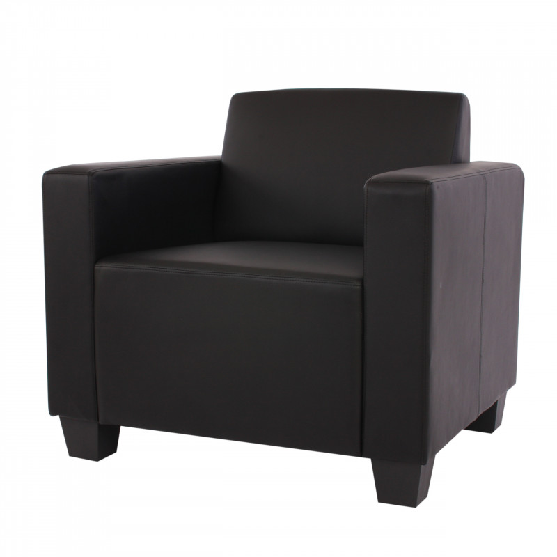 Fauteuil lounge warren imitation cuir noir