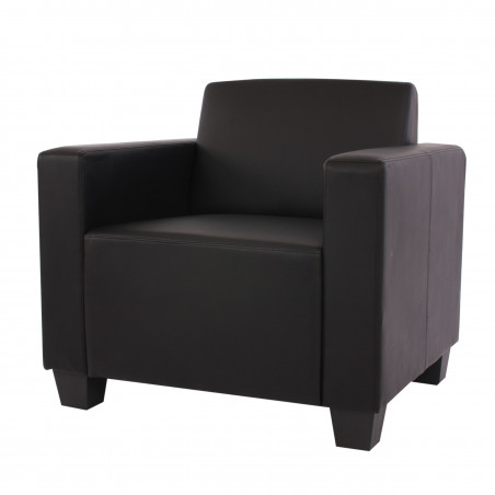 Fauteuil lounge warren imitation cuir noir