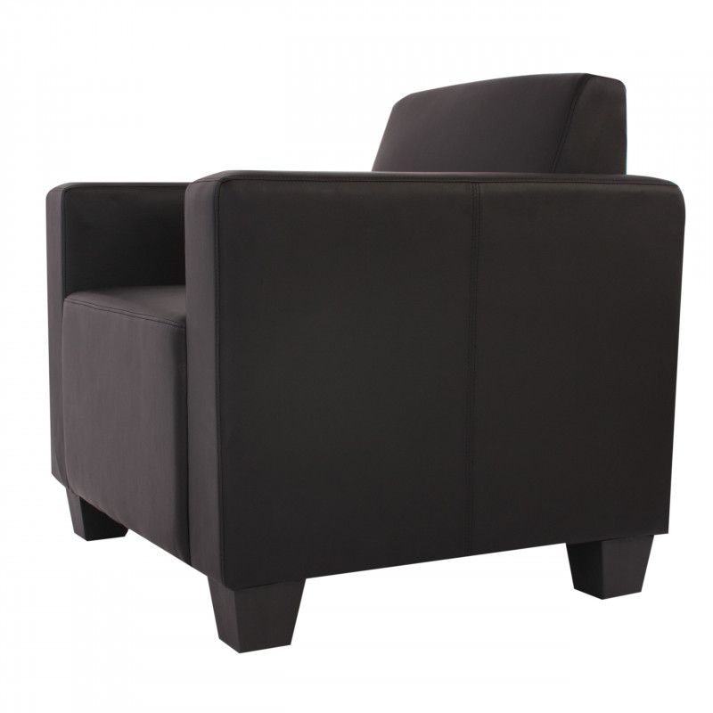 Fauteuil lounge warren imitation cuir noir