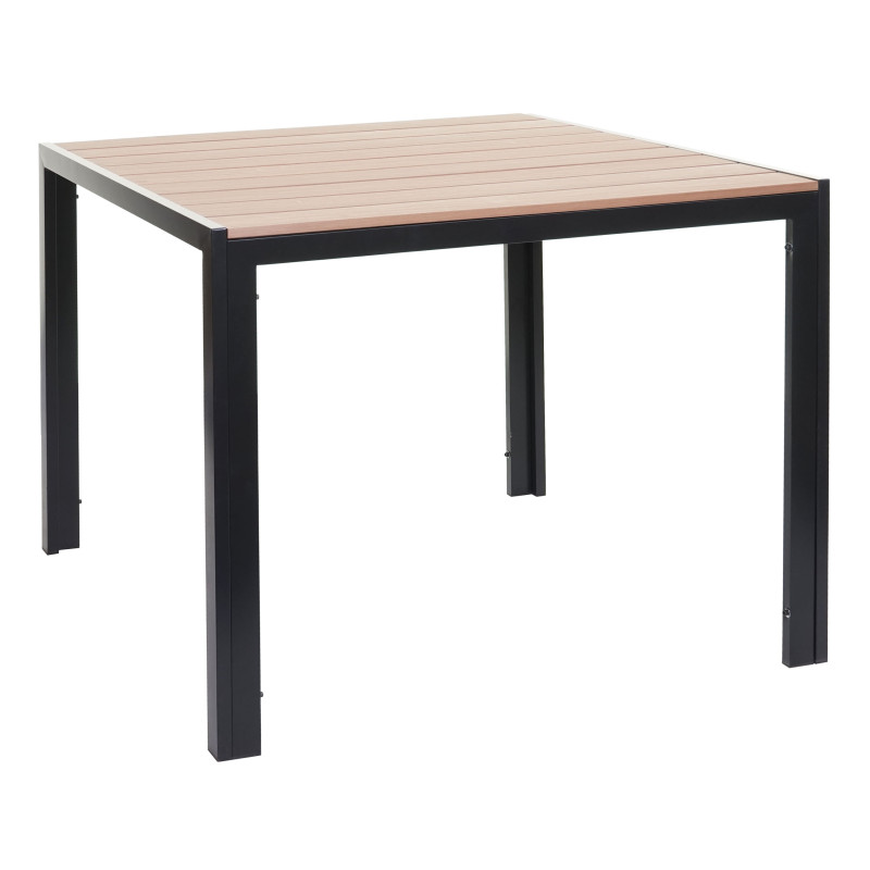 Table de jardin table bistro, plateau en WPC 90x90cm - brun clair