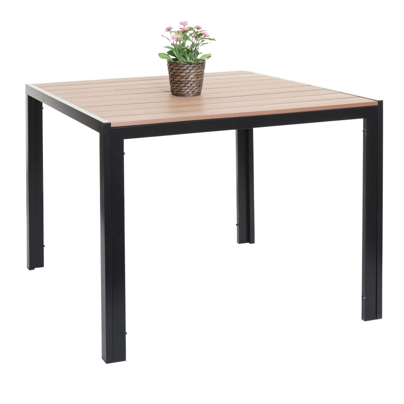 Table de jardin table bistro, plateau en WPC 90x90cm - brun clair