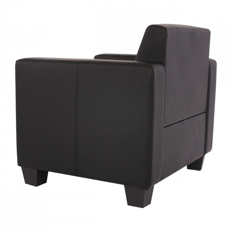 Fauteuil lounge warren imitation cuir noir