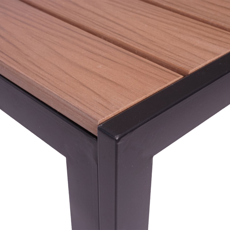 Table de jardin table bistro, plateau en WPC 90x90cm - brun clair