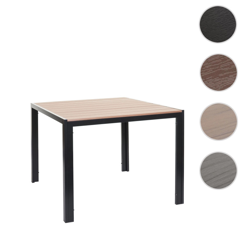 Table de jardin table bistro, plateau en WPC 90x90cm - brun clair