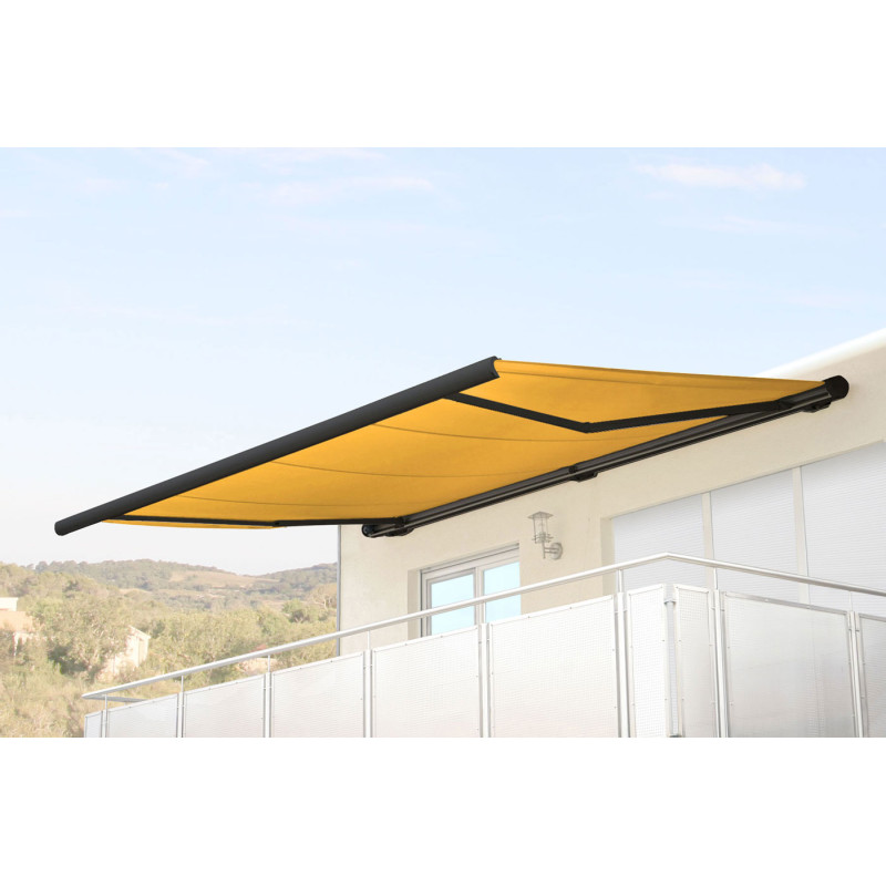 Housse de rechange pour store T124, cassette complète Housse de rechange protection solaire 5x3m - Polyester jaune