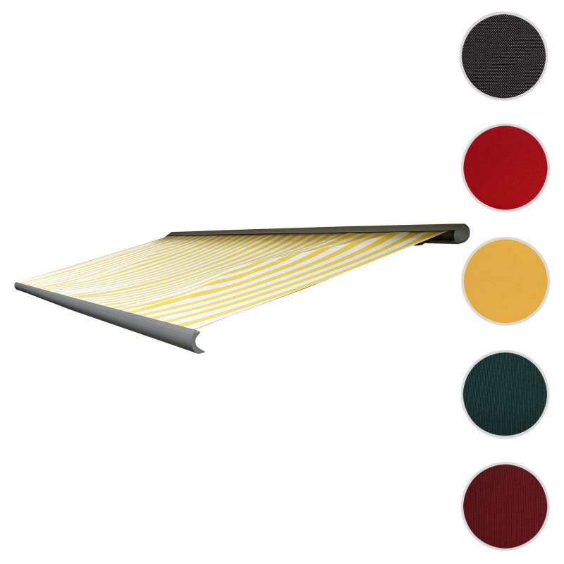 Housse de rechange pour store T122, cassette complète Housse de rechange protection solaire 4x3m - acrylique jaune-blanc