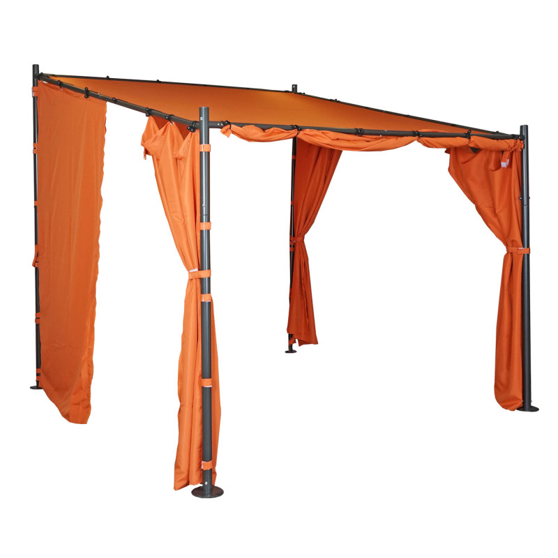 Jeu de 4 parois latérales pour pergola parois latérales de remplacement, 3x3m polyester - terre-cuite