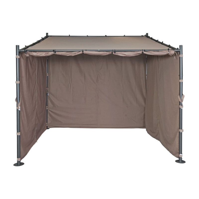 Jeu de 4 parois latérales pour pergola parois latérales de remplacement, 3x3m polyester - taupe