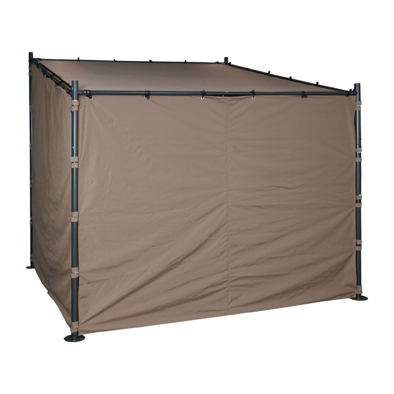 Jeu de 4 parois latérales pour pergola parois latérales de remplacement, 3x3m polyester - taupe