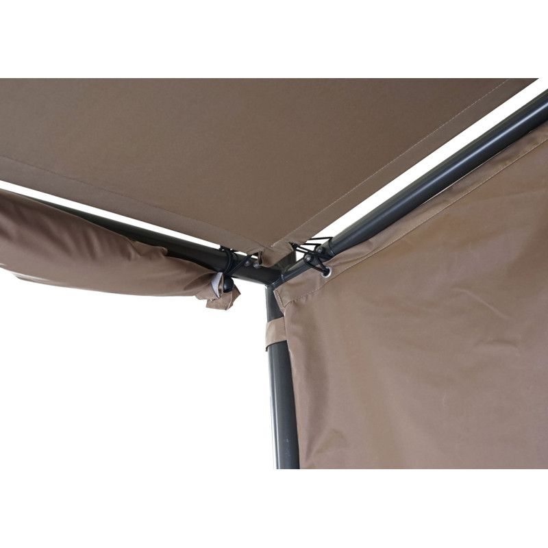 Jeu de 4 parois latérales pour pergola parois latérales de remplacement, 3x3m polyester - taupe