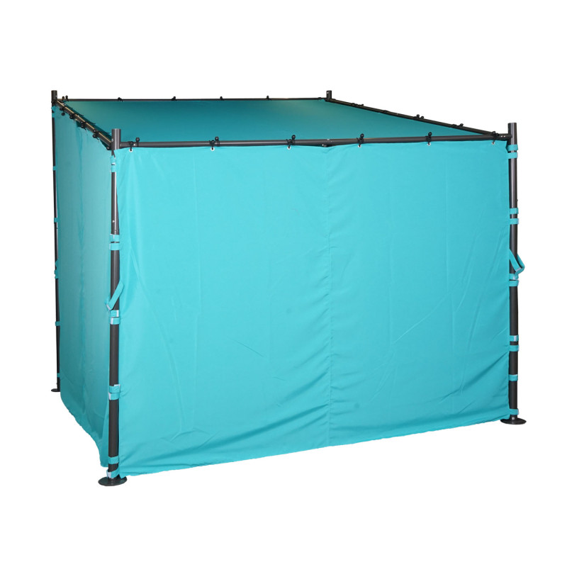 Jeu de 4 parois latérales pour pergola parois latérales de remplacement 3x3m polyester - turquoise