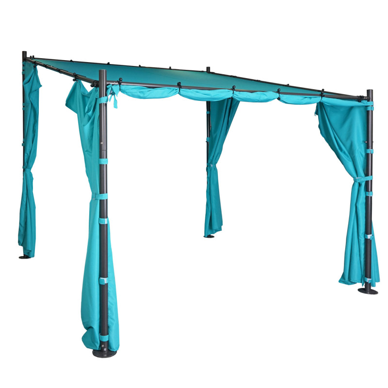 Jeu de 4 parois latérales pour pergola parois latérales de remplacement 3x3m polyester - turquoise