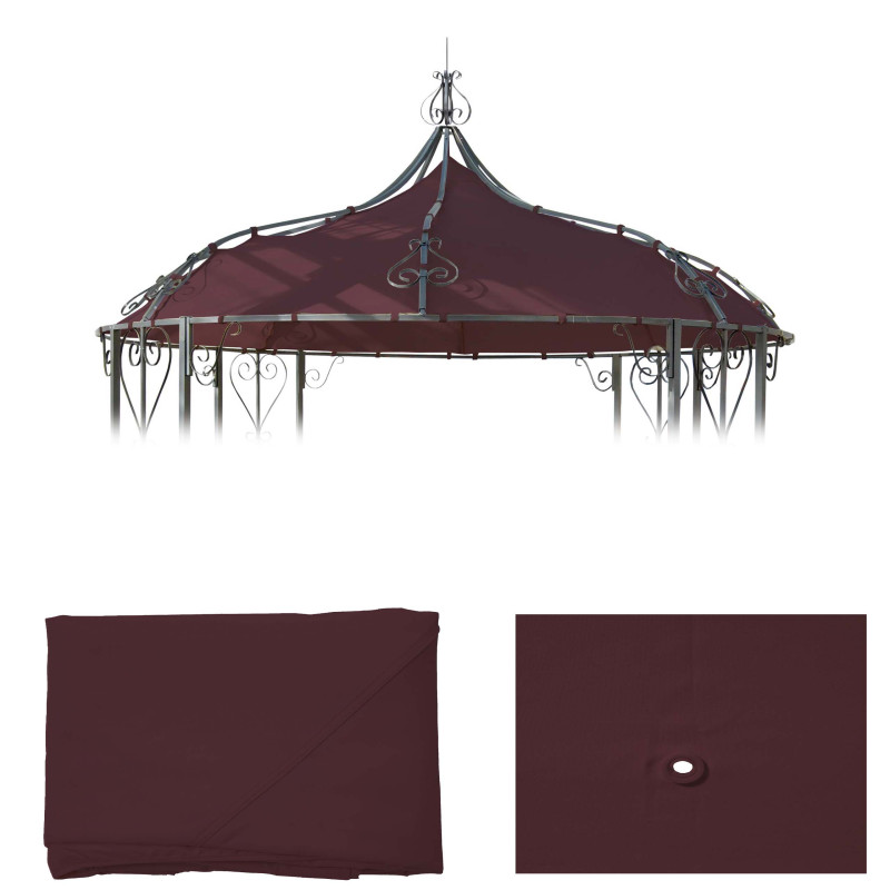 Toile de rechange pour pergola pavillon Almeria Ø 3m - rouge-marron