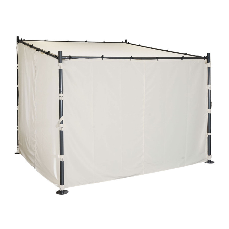 Jeu de 4 parois latérales pour pergola parois latérales de remplacement, polyester 3x3m - crème