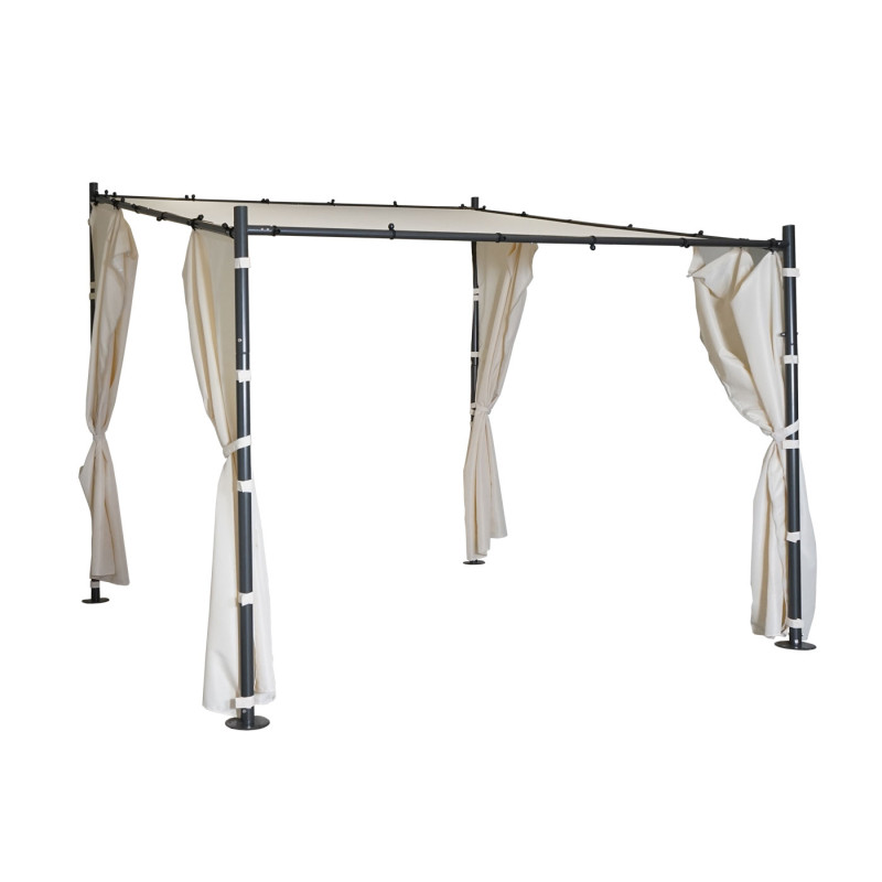 Jeu de 4 parois latérales pour pergola parois latérales de remplacement, polyester 3x3m - crème