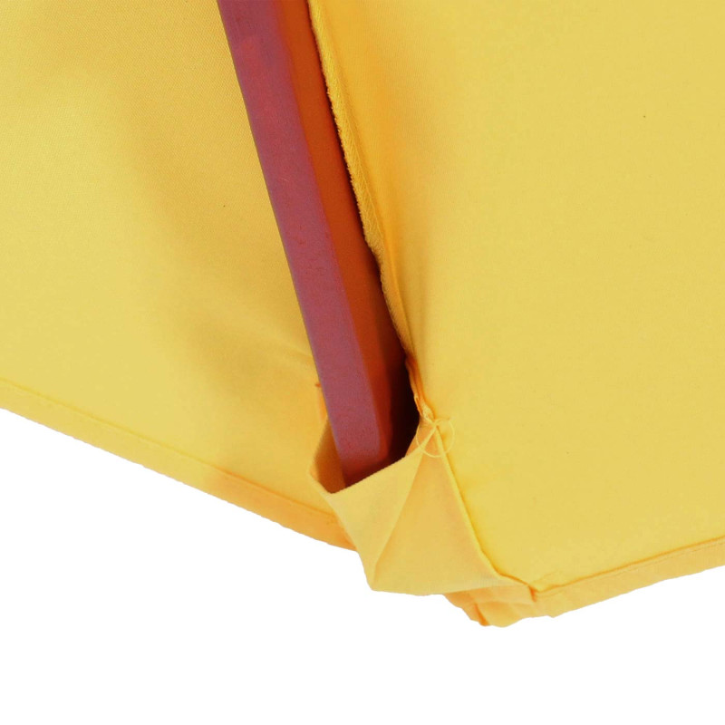 Parasol Florida, parasol de jardin parasol de marché, Ø 3m polyester/bois - jaune