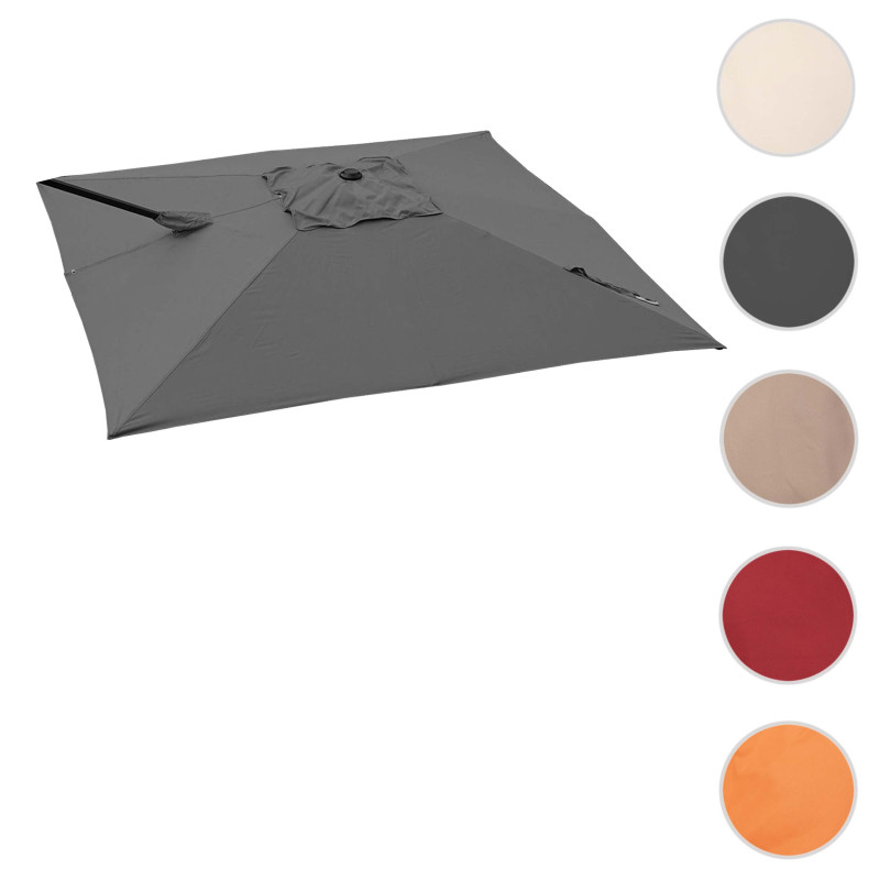 Toile pour parasol hotte de circulation remplacement, 3x3m (Ø4,24m) polyester 2,8kg - terre cuite