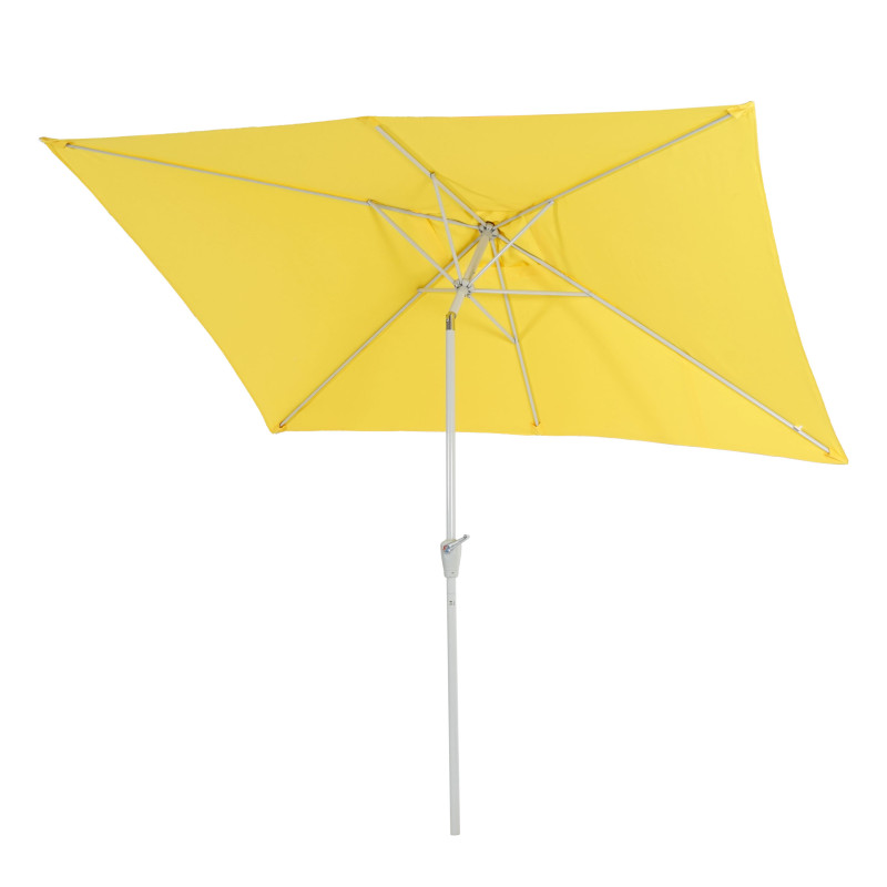 Parasol N23, parasol de jardin, 2x3m rectangulaire inclinable, polyester/aluminium 4,5kg - jaune