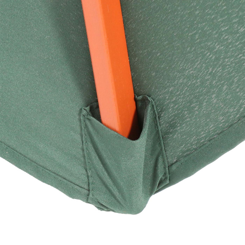 Parasol Florida, parasol de jardin parasol de marché, Ø 3m polyester/bois - vert olive