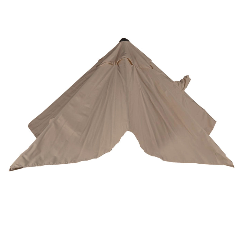 Toile pour parasol toile de remplacement, 3x3m (Ø4,24m) polyester 2,8kg - taupe-brun