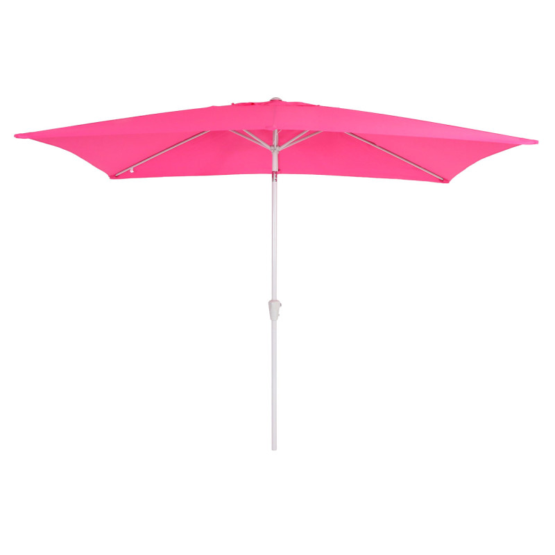 Parasol N23, parasol de jardin, 2x3m rectangulaire inclinable, polyester/aluminium 4,5kg - rose