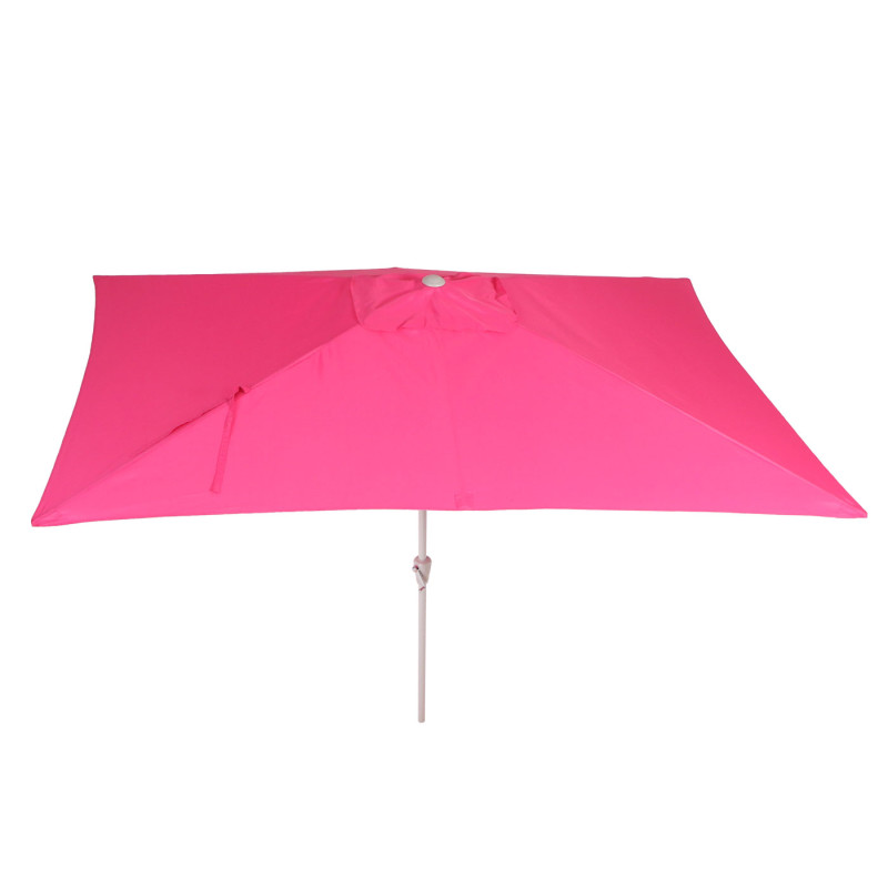 Parasol N23, parasol de jardin, 2x3m rectangulaire inclinable, polyester/aluminium 4,5kg - rose