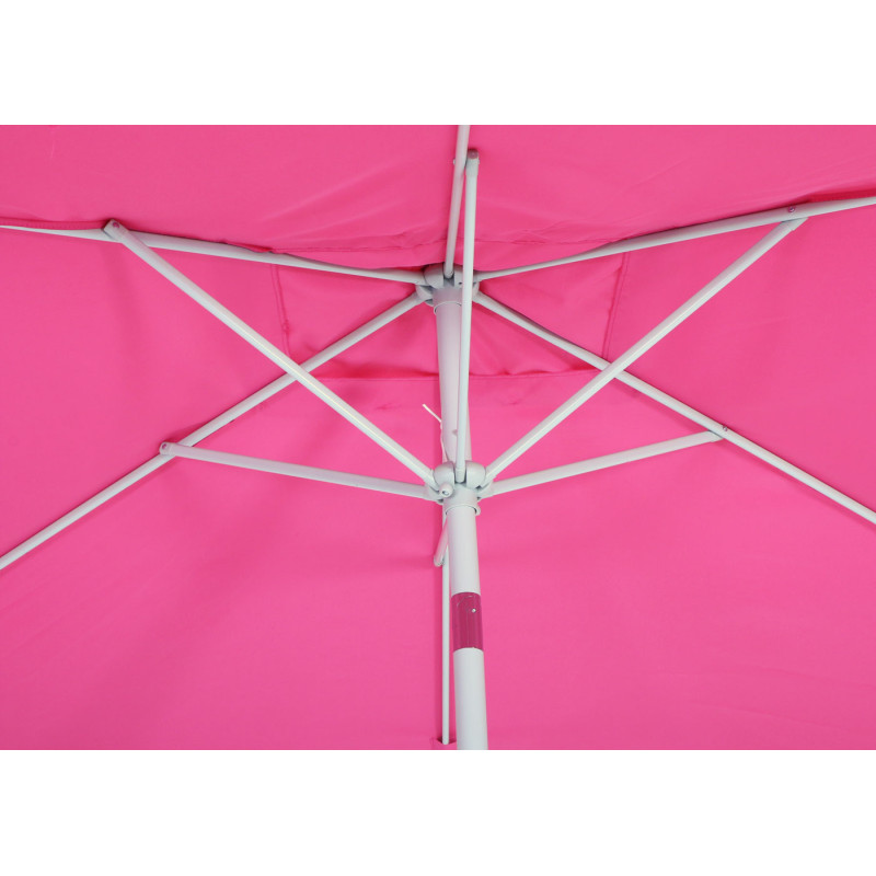 Parasol N23, parasol de jardin, 2x3m rectangulaire inclinable, polyester/aluminium 4,5kg - rose