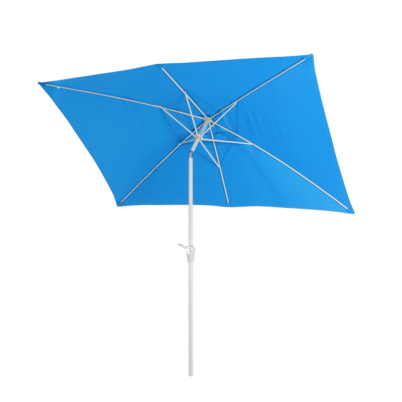 Parasol N23, parasol de jardin, 2x3m rectangulaire inclinable, polyester/aluminium 4,5kg - bleu