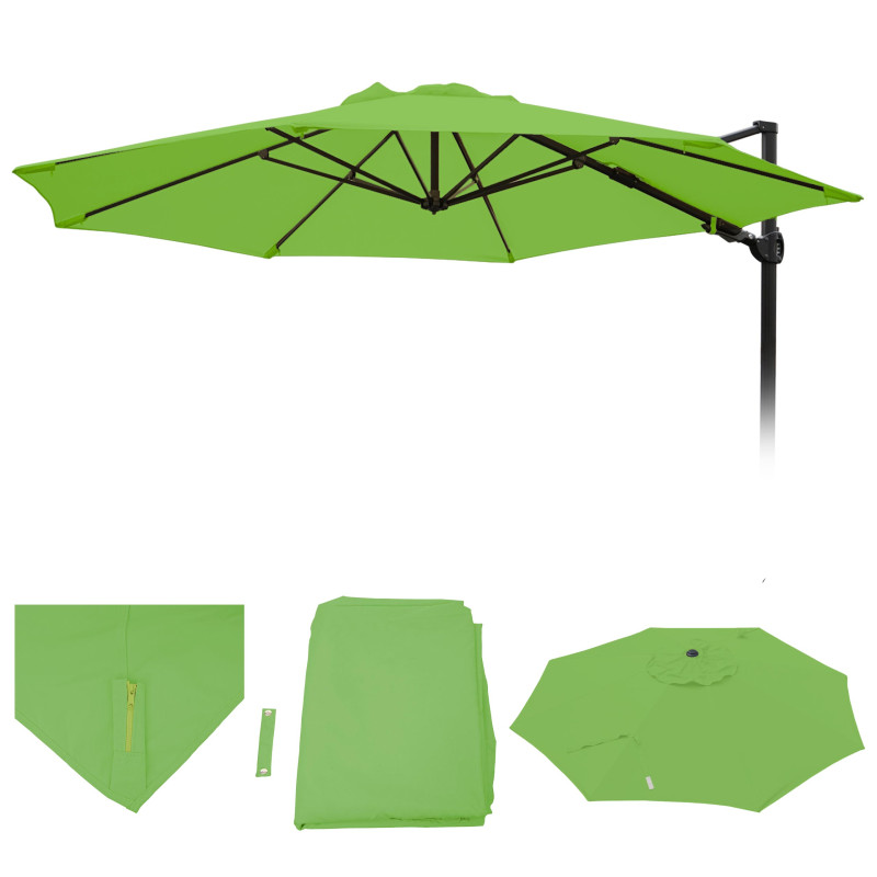 Toile pour parasol hotte de circulation remplacement, Ø 3,5m Polyester 250g/m² - vert