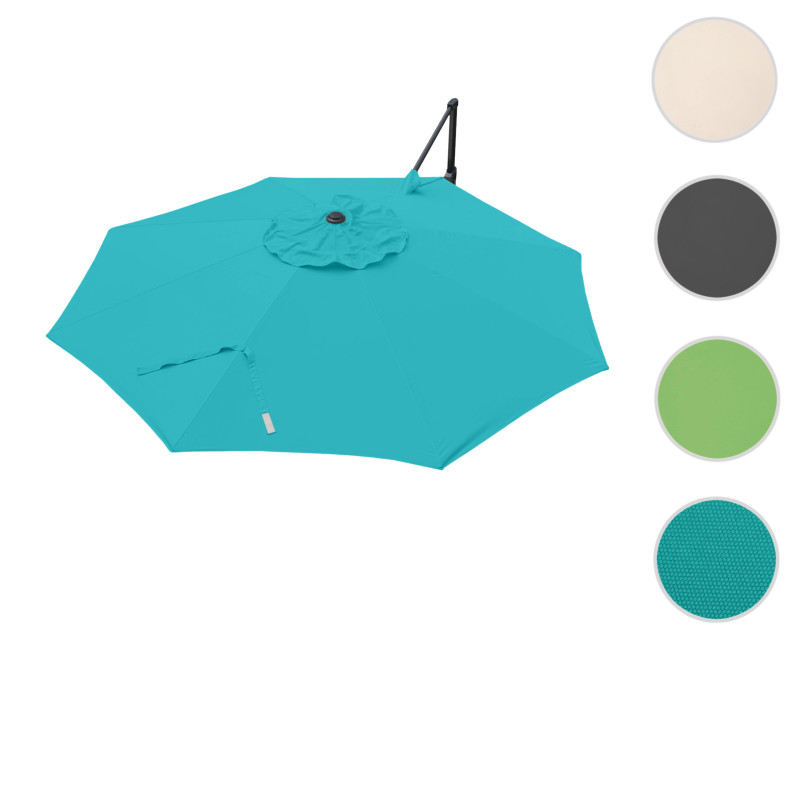 Toile pour parasol hotte de circulation remplacement, Ø 3,5m Polyester 250g/m² - turquoise