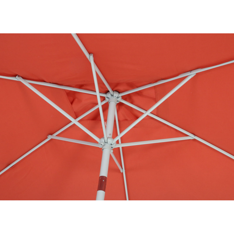 Parasol N23, parasol de jardin, 2x3m rectangulaire inclinable, polyester/aluminium 4,5kg - terracotta