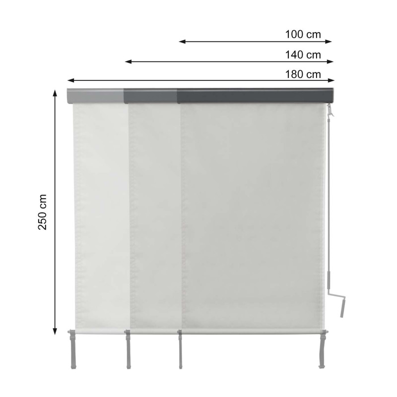 Store vertical store vertical tissu protection UV 50 - 250x180cm, jaune