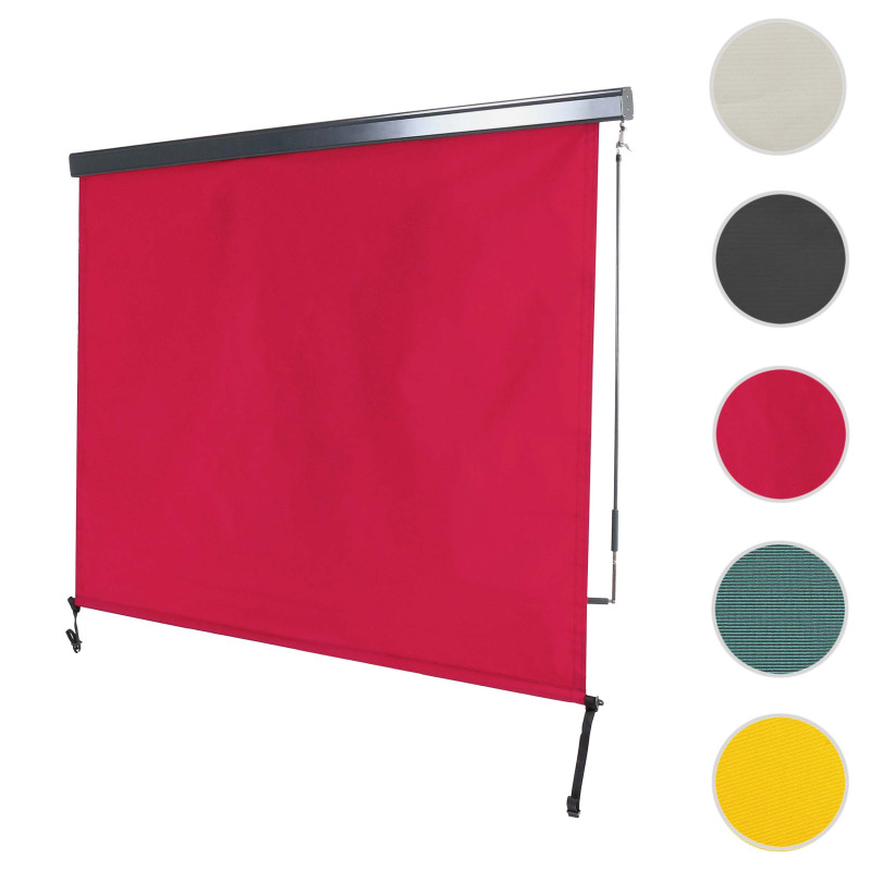 Store vertical store vertical, store à rouleau, tissu protection UV 50 - 250x180cm, bordeaux-rouge