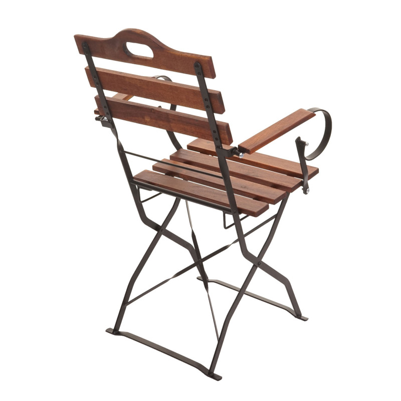 2x chaise de jardin chaise de jardin pliante, qualité gastronomique acacia certifié MVG - brun