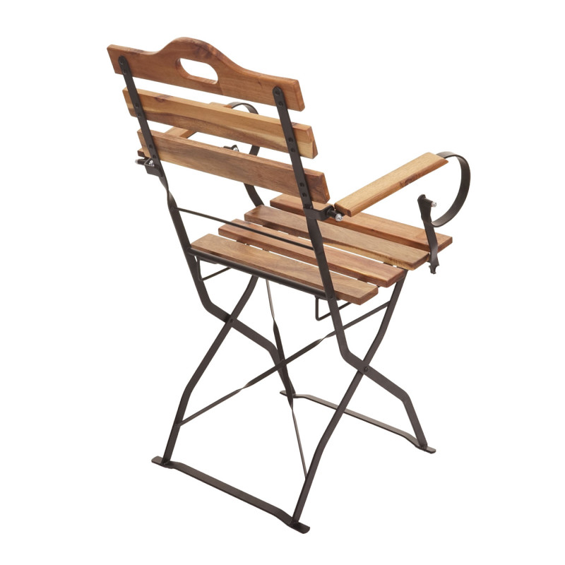 2x chaise de jardin à bière chaise de jardin, qualité gastro acacia certifié MVG - couleur naturelle