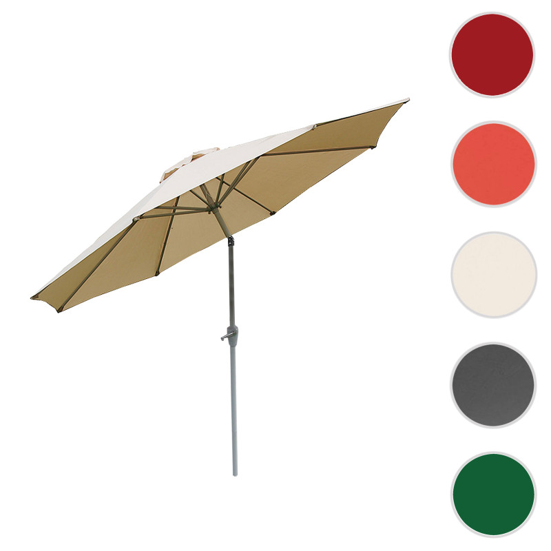 Parasol N18, parasol de jardin, Ø 2,7m inclinable polyester/aluminium 5kg - terracotta