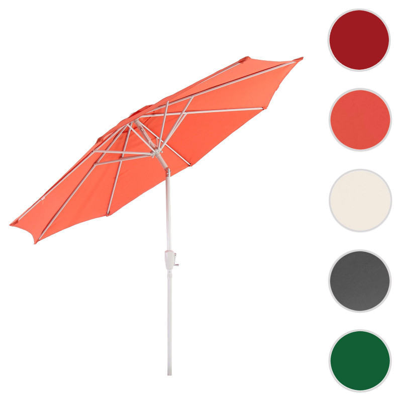 Parasol N18, parasol de jardin, Ø 2,7m inclinable polyester/aluminium 5kg - terracotta