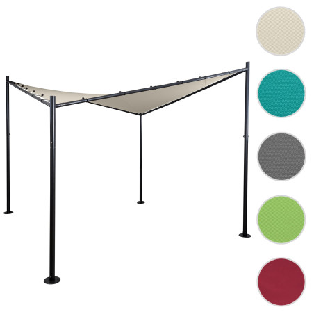 Pergola auvent de pavillon de jardin, armature robuste en acier - 3x3m terre cuite