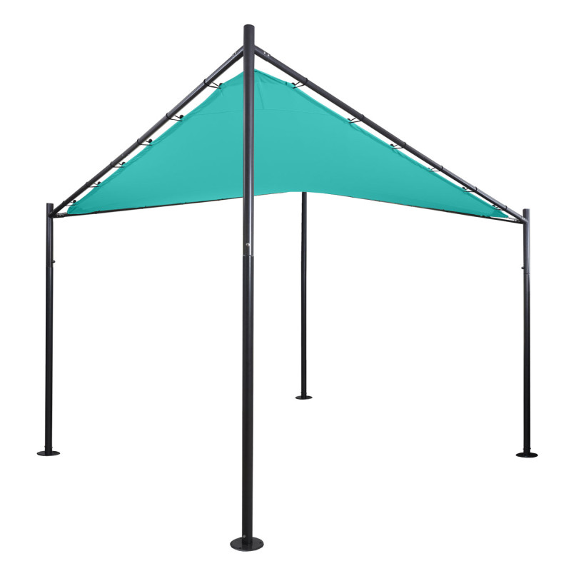 Pergola auvent de pavillon de jardin, armature robuste en acier - 3x3m turquoise