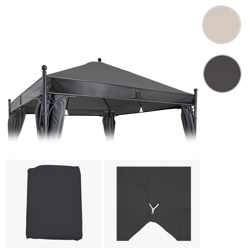 Couverture pour pergola pavillon couverture de remplacement, 3,5x3,5m 250g/m² UV30+ - anthracite