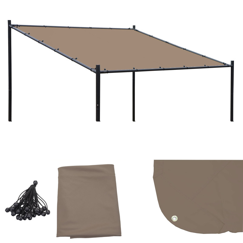 Couverture pour toit de pergola pavillon 3x3m 250g/m² UV30+ - taupe-beige