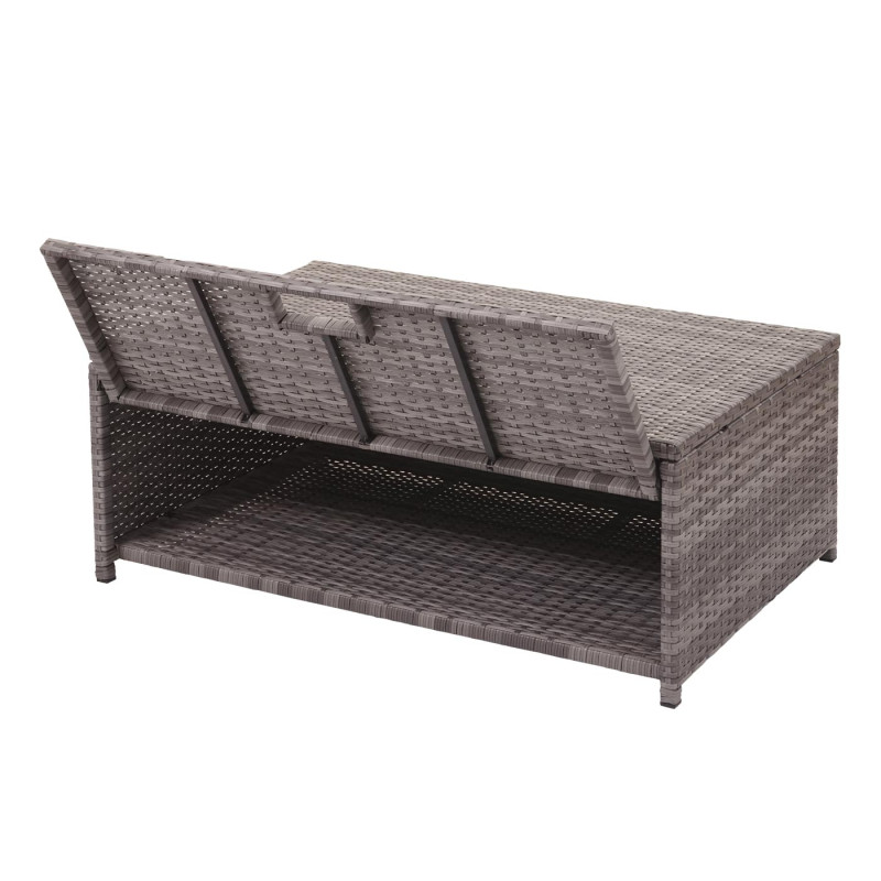 Ensemble poly rotin ensemble balcon/jardin/salon - gris, coussins gris foncé