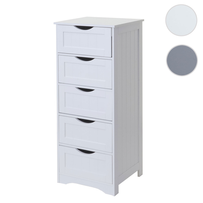 Commode meuble à tiroirs, 5 tiroirs 100x40x35cm - gris