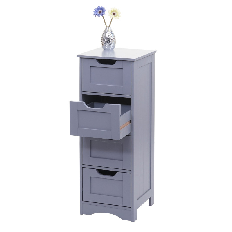 Commode meuble à tiroirs, 4 tiroirs 80x30x26cm - gris