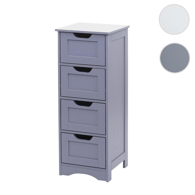 Commode meuble à tiroirs, 4 tiroirs 80x30x26cm - gris