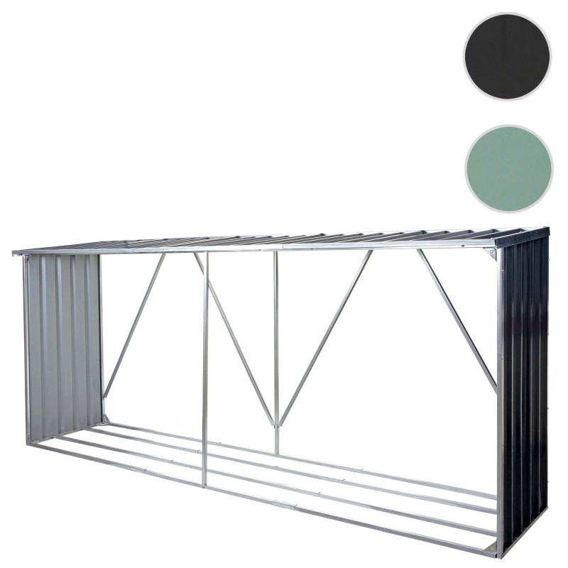 Stockage du bois de chauffage abri pour bois de chauffage, 3,35m³ 154x353x80cm - vert